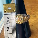 Genuine Moissanite Yellow Sapphire Sterling Silver Ring Size 8 Photo 6
