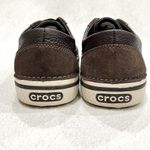 Crocs Brown Leather Suede Lace Up Sneakers Size Men’s 9 Women’s 11 Photo 4