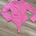 Pretty Little Thing NWT  hot pink ribbed ruched body suit sz large US 12 Photo 4