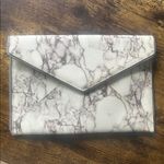 Rebecca Minkoff  Leo Leather Marble Grey Envelope Clutch Photo 2