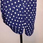Diana Belle  polka dot short sleeve top navy blue ruched sides front knot  Photo 4