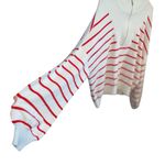 Draper James New  Striped Quarter Zip Sweater Red White Mariner Stripe candy cane Photo 12