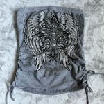Y2K Gray Tube Top with Winged Design Size M Photo 0
