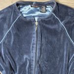 st. john's bay Y2K Navy crewneck velour Zip-Up Jacket small Photo 3