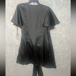 Dress Forum  Woman Size Large Black Flutter Sleeve Mini Wrap Dress Casual elegant Photo 5