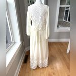 Vintage 70s Ivory Cream Montgomery Ward Wedding Prom Dress Lace Cardigan Sz 5/6 Photo 4