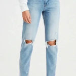 American Eagle OutFitters High-Rise Distressed Mom Jeans Photo 0