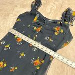 Urban Outfitters Midi Dress Women's 2 Navy Blue Floral Cap Sleeve Chiffon Y2K Photo 9