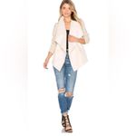 John + Jenn Women’s Sienna Ivory Faux Fur/Suede Drape Sherpa Open Cardigan Sz L Photo 3