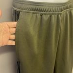 Adidas  Women’s Areoready Olive Green Striped Pull-on Jogger Pants Zip Pocket-Med Photo 3