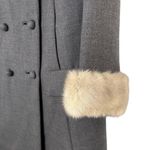 Vtg Joseph R. Harris Wool Coat Gray Sz S Genuine Fur Collar ILGWU Made Luxury Photo 1