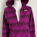 The North Face • Ombré Striped Purple Fleece Zip Up Jacket Photo 0