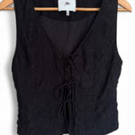 YLLW Tatum Bubble Tie Vest Black textured medium lined Photo 0