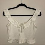 LA Hearts  Knit Keyhole Babydoll Crop Top, White, Size S, EUC Photo 0