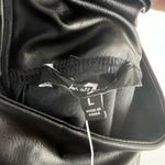 7 For All Mankind NWT Asymmetrical Hem Faux leather Midi Skirt Black size large Photo 4