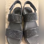 Skechers  Foamies Arch Fit Wedge Elegant Black Sandals with Rhinestones - size 8 Photo 1