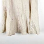 Lafayette 148 Cream 100% Linen Beaded Embellished Lined Pleated Skirt, Size 10 Photo 6