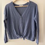American Eagle  V Neck Oversized Tie Front Button Sweater Photo 0