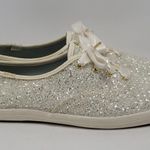 Keds X Kate Spade NY Women's Triple Glitter Silver Cream Lace Up Sneakers Shoe Photo 0