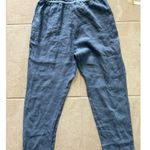 Kaktus Pants Womens Large Blue Linen Italy Lagenlook Boho Coastal Beachy Capsule Photo 3