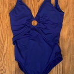 Tommy Bahama  ring front cut out one piece swimsuit blue‎ size 8 Photo 0