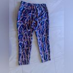 J. Crew Collection 100% Silk Dress Pants Coral Navy Floral Abstract Print Sz 2 Blue Photo 5