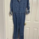 Loft Blue Chambray Utility Style Roll Sleeve Jumpsuit Womens XS Casual Blue Photo 9