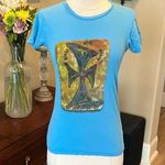 Babydoll Cotton Blue Graphic T Photo 0