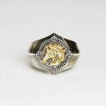 925 Silver Plated Adjustable Horse Ring for Men Women,Animal Ring,Punk Hip Hop Photo 0