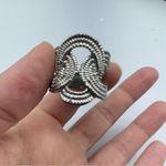 Silver Tone Twist Chunky Ring Band Size 7 Photo 4