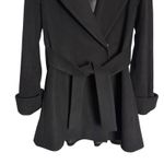 Trina Trina Turk Black Wool Belted Shawl Collar A Photo 3
