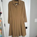 English Factory  Pleated Collared Midi Dress in‎ Camel - Size M Photo 4