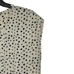 Ann Taylor LOFT Petites Sleeveless Top Size MP Light Yellow Black Gray Splotches Photo 3