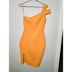 Likely Sherbet Orange Cap Sleeves One-Shoulder Packard Sheath Dress Size 4 Photo 2