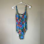 Modcloth The Jenny Floral Tropical One-Piece Swimsuit - Blue Medium Photo 1
