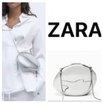 ZARA  NWOT silver round box bag clutch bag Photo 1