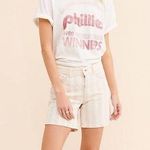 Anthropologie NWT Pilcro High-Rise Striped Boyfriend Denim Shorts Photo 0