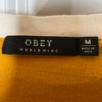 Obey  Yellow V‎ Neck Short Sleeve Tee Medium Photo 3