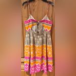 Trina Turk Gypsum Cut-Out Stretch Silk Lined Mini Dress in Cactus Flower Size 6 Photo 9