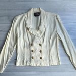 Vintage Victoria Ashley Cream Blazer Top Gold Buttons 7/8 Size M Photo 0