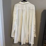 Free People White Oversized Button Down Shirt Photo 2
