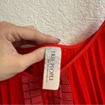 Free People  Red Ribbons Camisole Pleated Flowy Semi Sheer Size M Photo 2