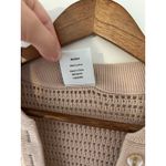 Varley  Callie Knit Boxy Split V-Neck Short Sleeve Top Open Knit Moonlight Tan M Photo 9