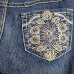 Nine West Womens Denim Capri Jeans Embellished Pockets White Stitching Blue Wash Photo 12