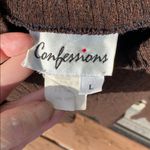 Vintage Confessions Quarter zip turtleneck top, Large Brown Photo 1