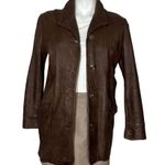 LEATHERS By NEW ENGLAND Sports Wear Brown Leather Jacket Half Belt VINTAGE Photo 2