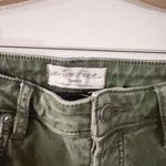 Free People Cut Off Denim Shorts Green Distressed Long Jorts Olive Photo 2