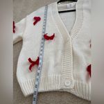 Luna Ivy women’s Bow Cardigan size medium Red Photo 4