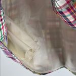 LL Bean Madras Plaid Dress 8 Cotton Patchwork Preppy Lined V Neck sleeveless Red Photo 8