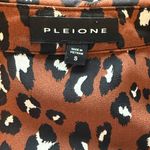Pleione  Leopard Print Button-Down Blouse Mocha‎ Color Size S Photo 5